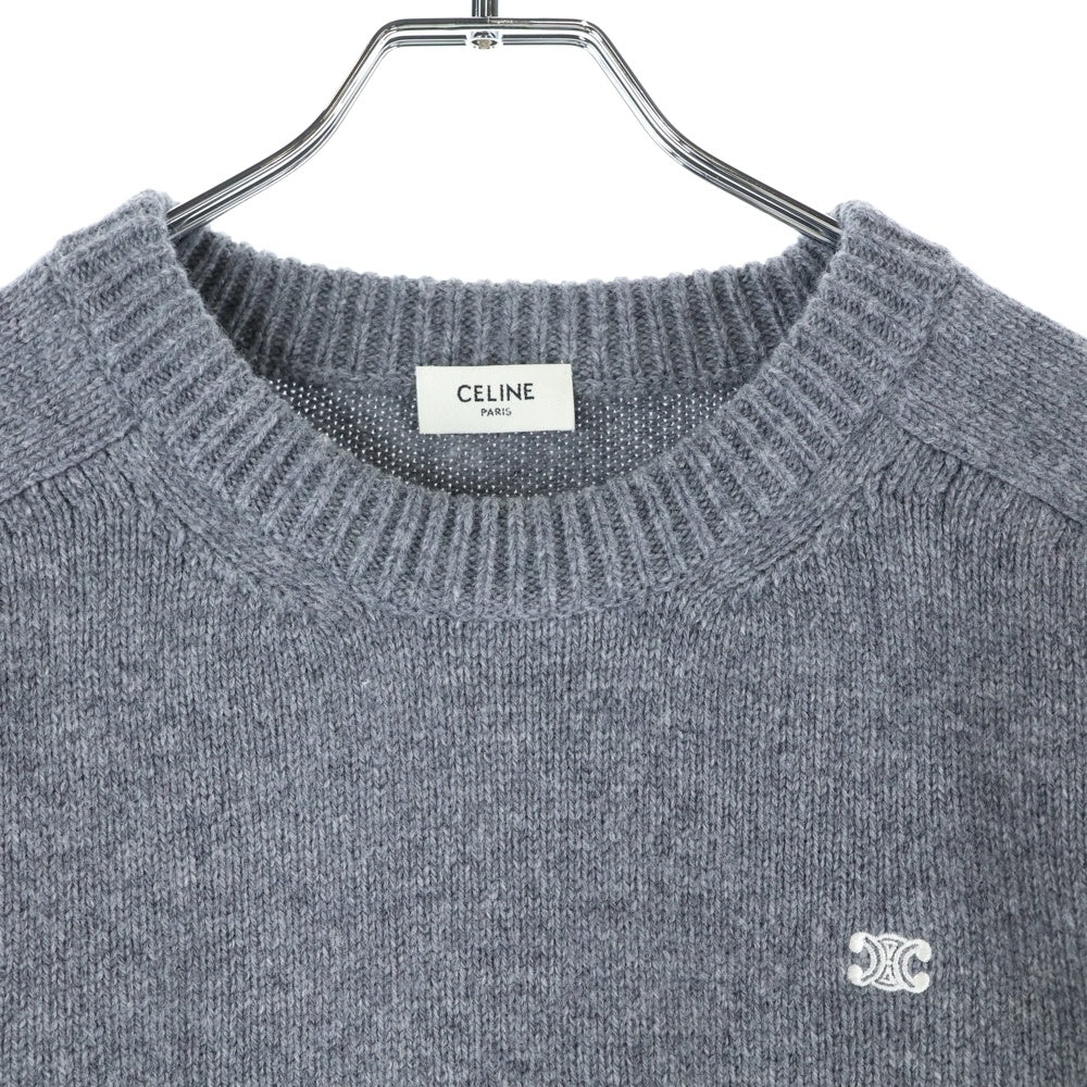CELINE(セリーヌ) トリオンフ刺繍 クルーネックセーター ニット グレー 2AC85048T