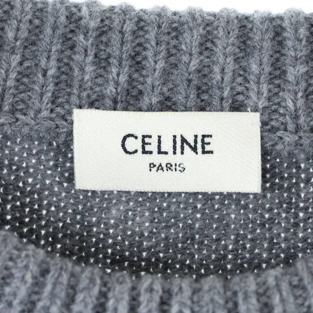 CELINE(セリーヌ) トリオンフ刺繍 クルーネックセーター ニット グレー 2AC85048T
