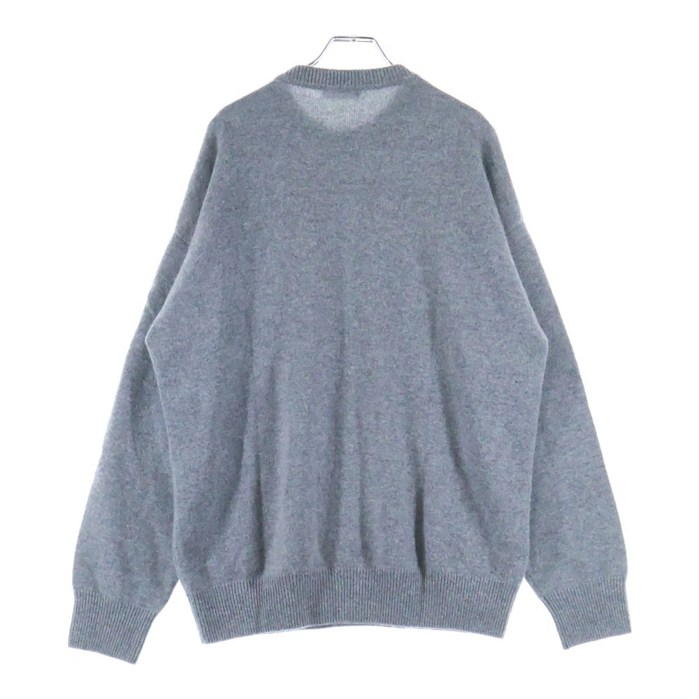 BALENCIAGA(バレンシアガ) 19AW ワンポイント刺繍 クルーネックニット セーター グレー 621031