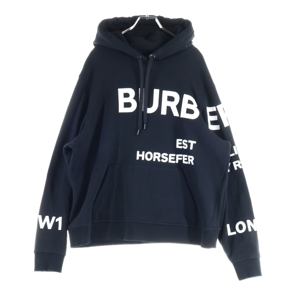 BURBERRY(バーバリー) ホースフェリープリント プルオーバーパーカー フーディー ブラック 8040767