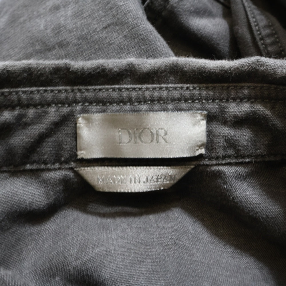 DIOR(ディオール) クチュールパッチ ウォッシュ加工 デニム長袖シャツ グレー 383D587AY520