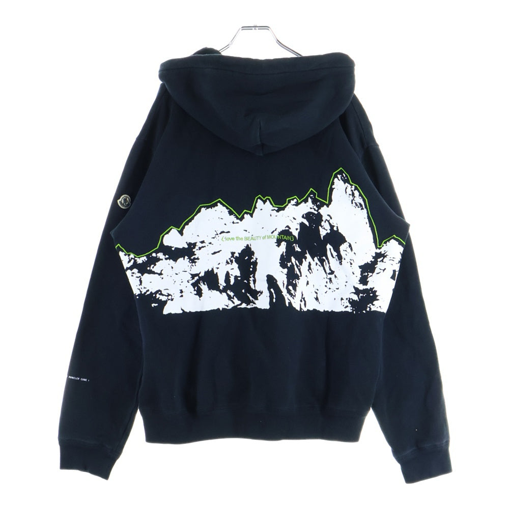 MONCLER(モンクレール) × FRAGMENT フラグメント バックプリント プルオーバーパーカー フーディー ブラック I209U8G00007