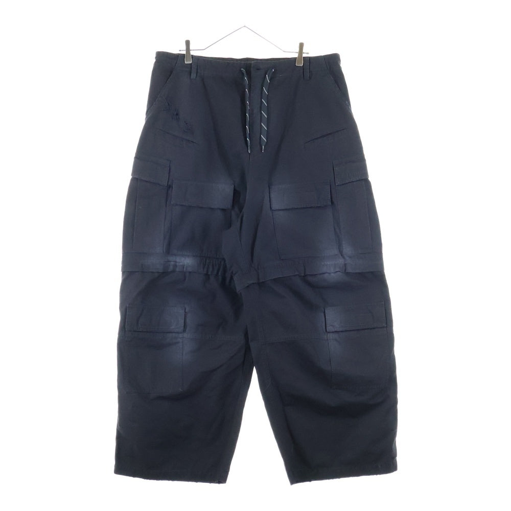BALENCIAGA(バレンシアガ) 24SS ダメージ加工 ラージカーゴパンツ ワイドパンツ ブラック 790982
