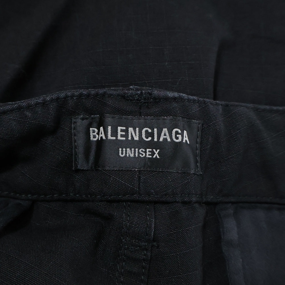 BALENCIAGA(バレンシアガ) 24SS ダメージ加工 ラージカーゴパンツ ワイドパンツ ブラック 790982