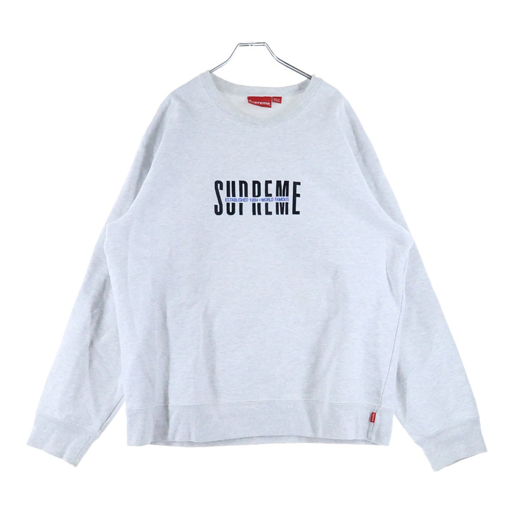 SUPREME(シュプリーム) 18AW World Famous Crewneck ワールド フェイスマス クルーネックトレーナー スウェット グレー