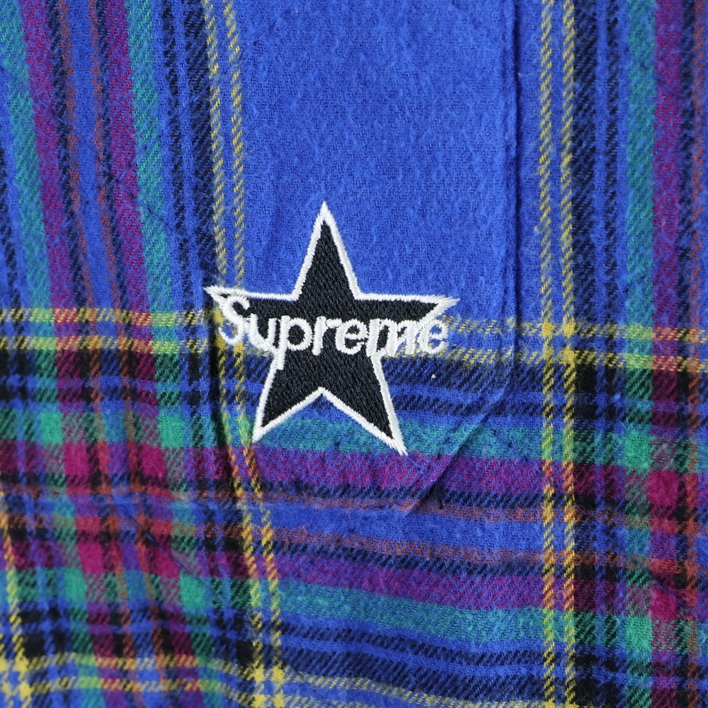 SUPREME(シュプリーム) 21AW Quilted Plaid Flannel Shirt キルティング フランネルシャツ 長袖シャツ ブルー
