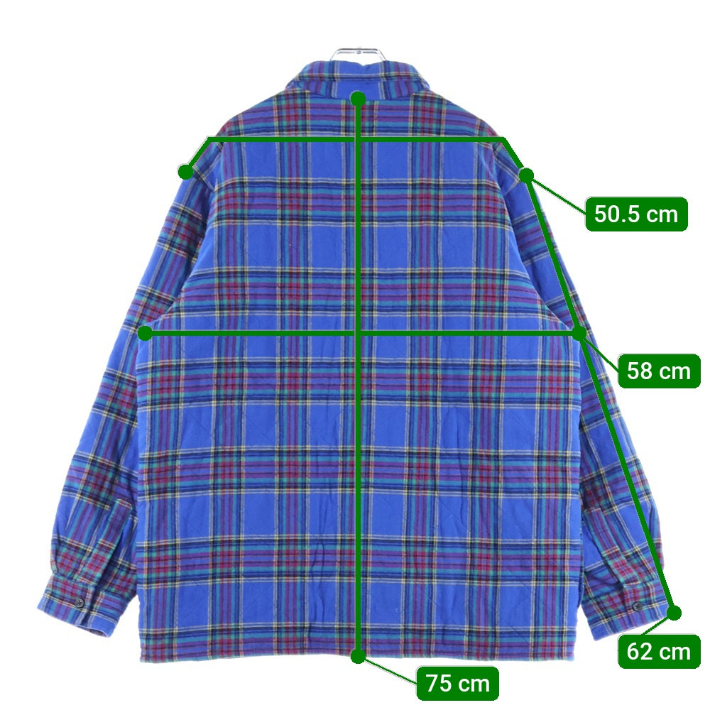 SUPREME(シュプリーム) 21AW Quilted Plaid Flannel Shirt キルティング フランネルシャツ 長袖シャツ ブルー