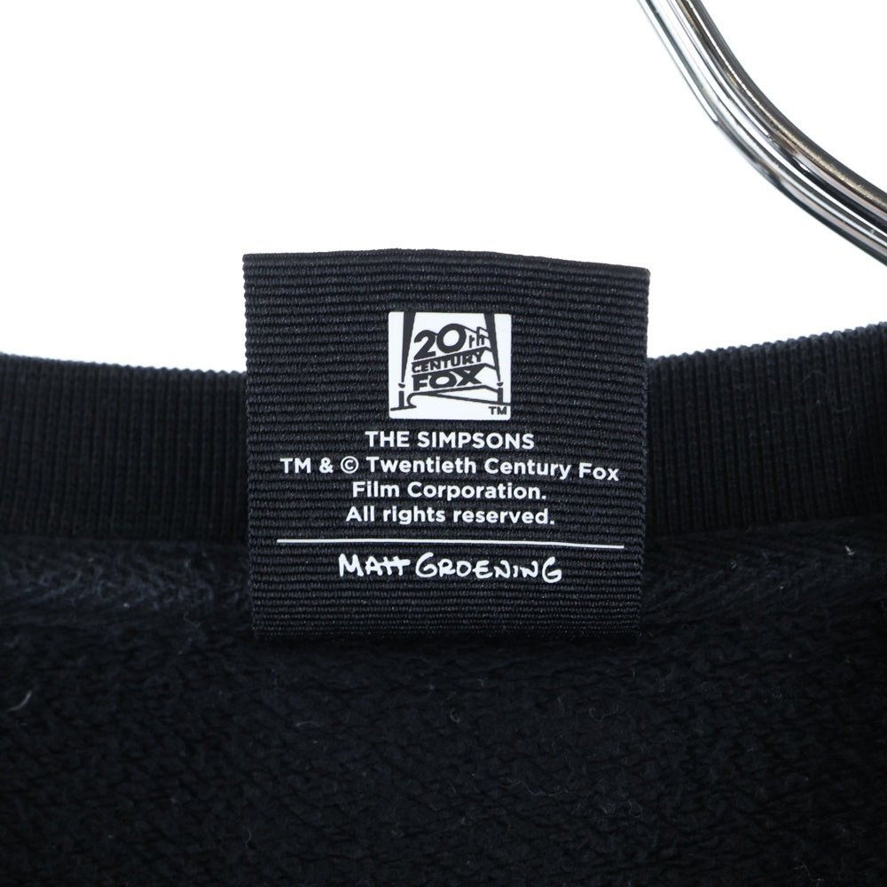 KITH(キス) x The Simpsons Portrait シンプソンズ フロント刺繍 クルーネックトレーナー スウェット ブラック