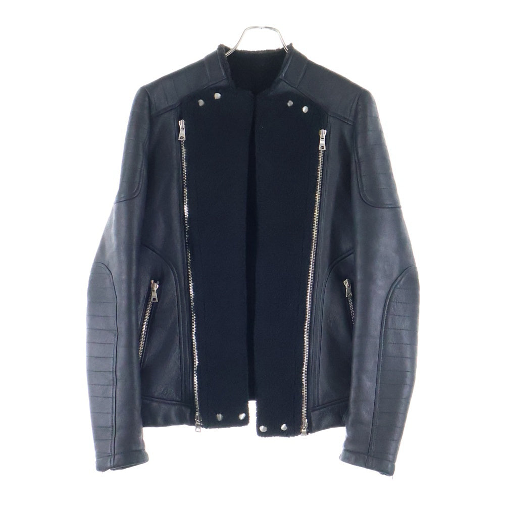 BALMAIN(バルマン) バイカームートン レザージャケット ブラック SH18252Z406