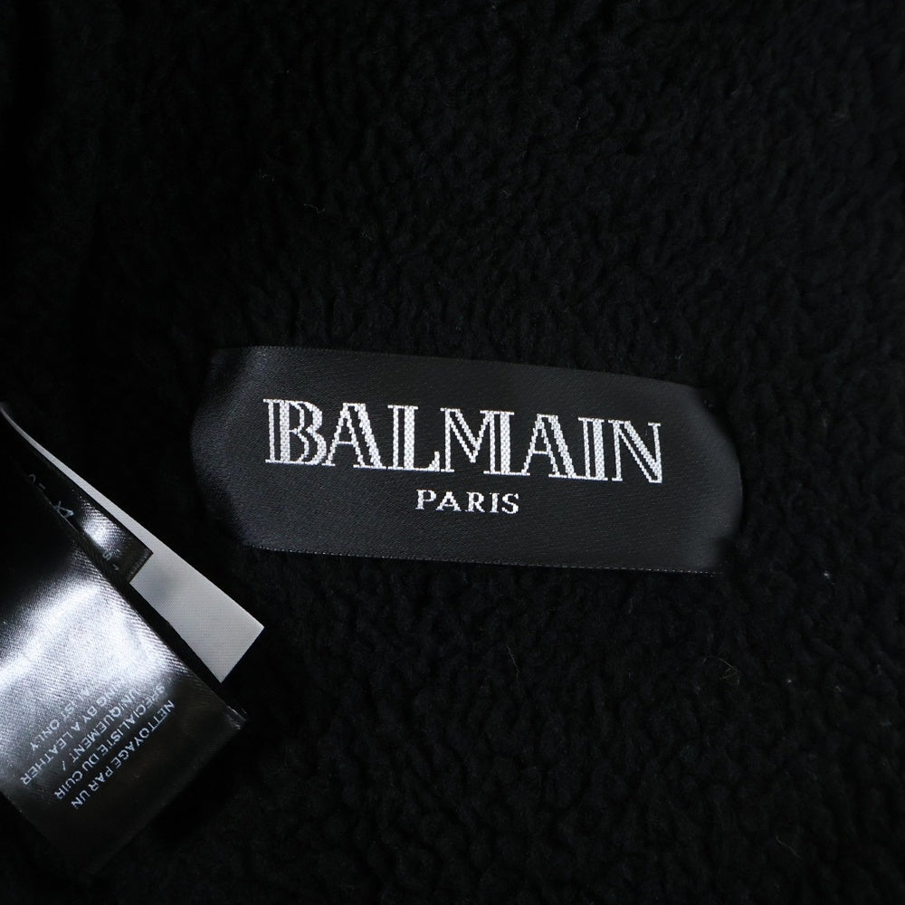 BALMAIN(バルマン) バイカームートン レザージャケット ブラック SH18252Z406
