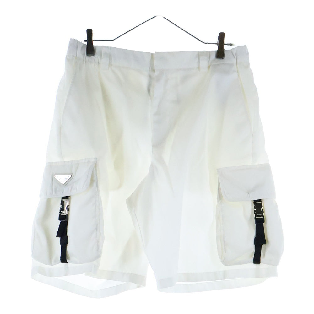 PRADA(プラダ) Re-Nylon トライアングルロゴ バミューダショーツ ハーフパンツ ホワイト SPH156