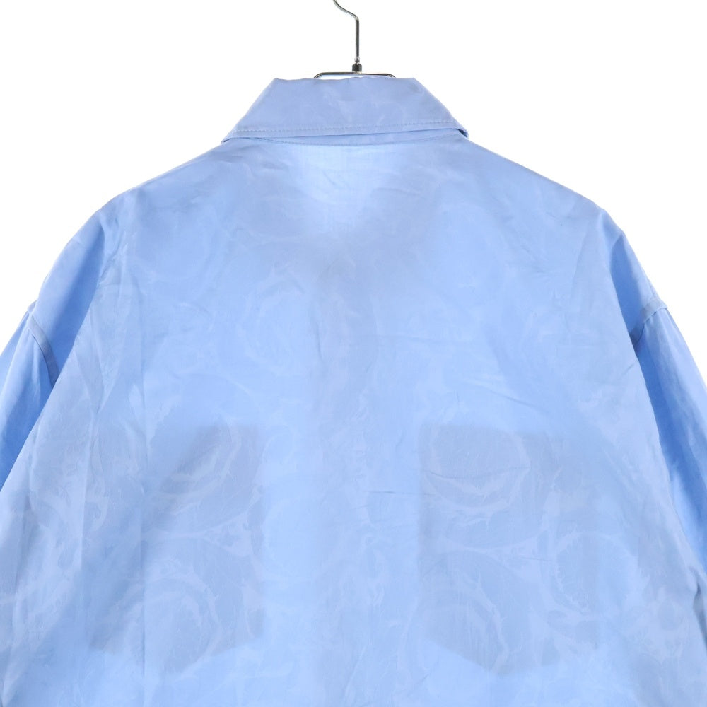 VERSACE(ヴェルサーチ) BAROCCO JAQCUARD COTTON SHIRT メデューサボタン 総柄コットン長袖シャツ ブルー 1018835