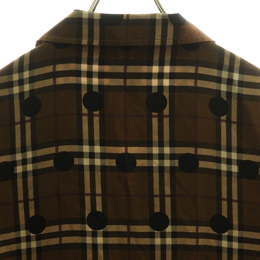 BURBERRY(バーバリー) ノヴァチェック ドット柄 半袖シャツ ブラウン 8067796