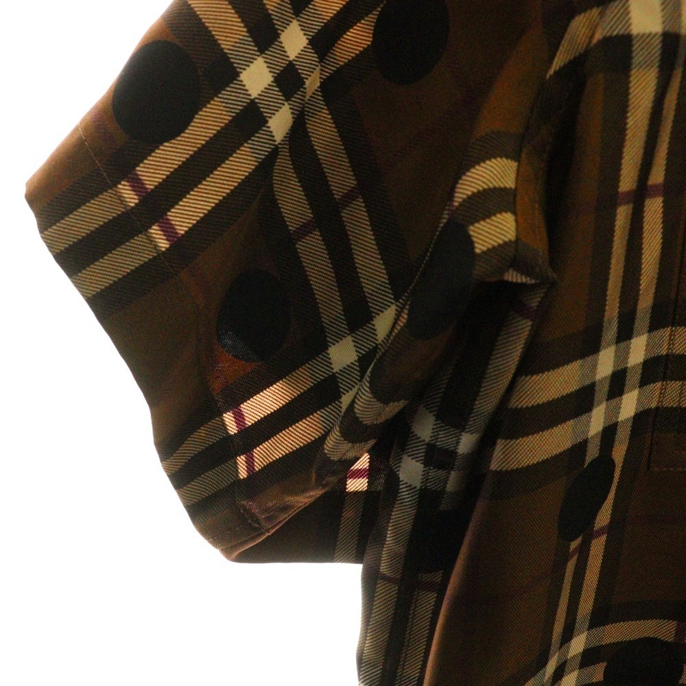 BURBERRY(バーバリー) ノヴァチェック ドット柄 半袖シャツ ブラウン 8067796