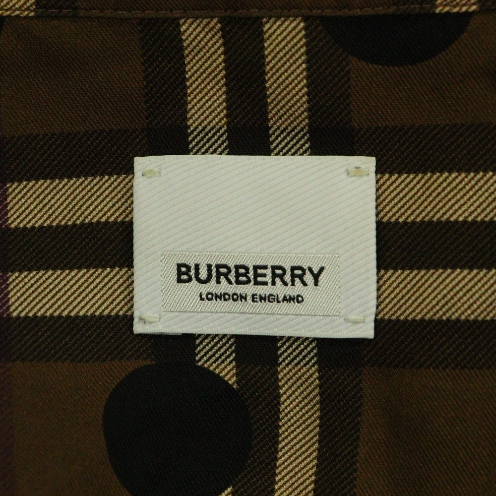BURBERRY(バーバリー) ノヴァチェック ドット柄 半袖シャツ ブラウン 8067796