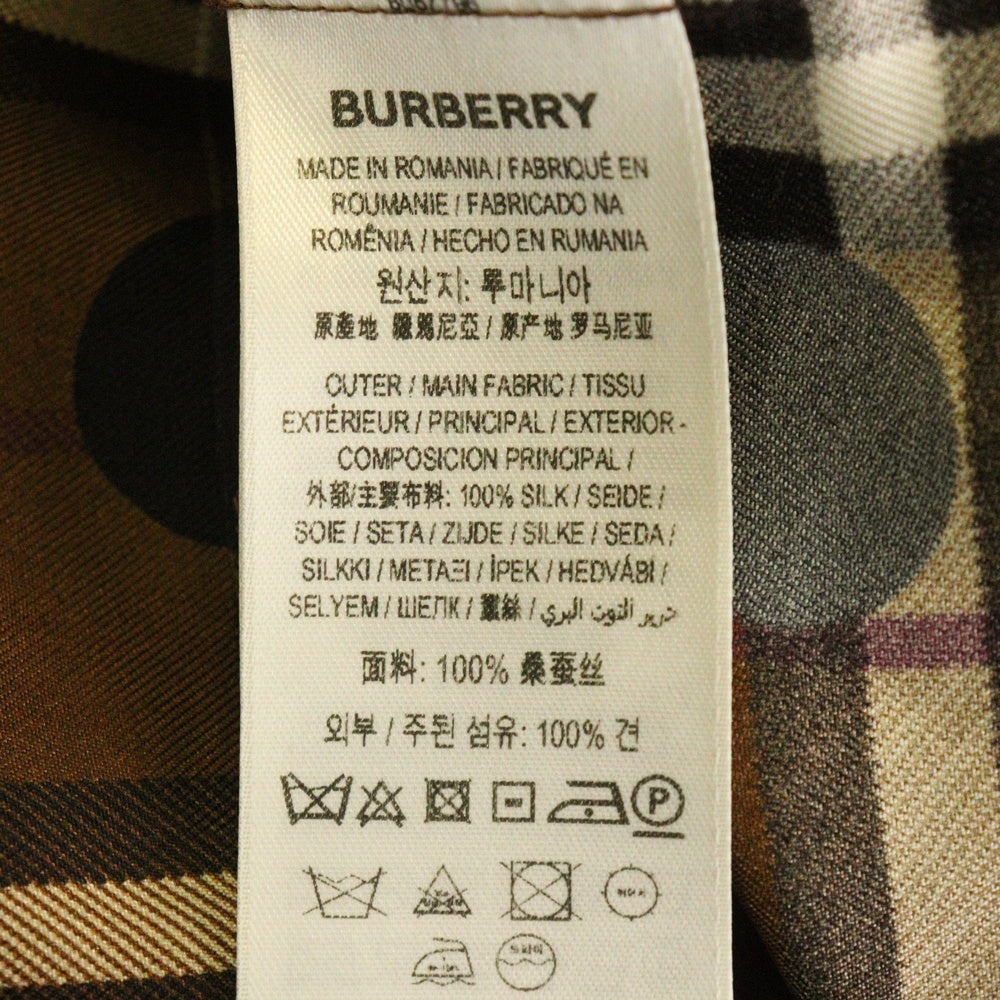 BURBERRY(バーバリー) ノヴァチェック ドット柄 半袖シャツ ブラウン 8067796
