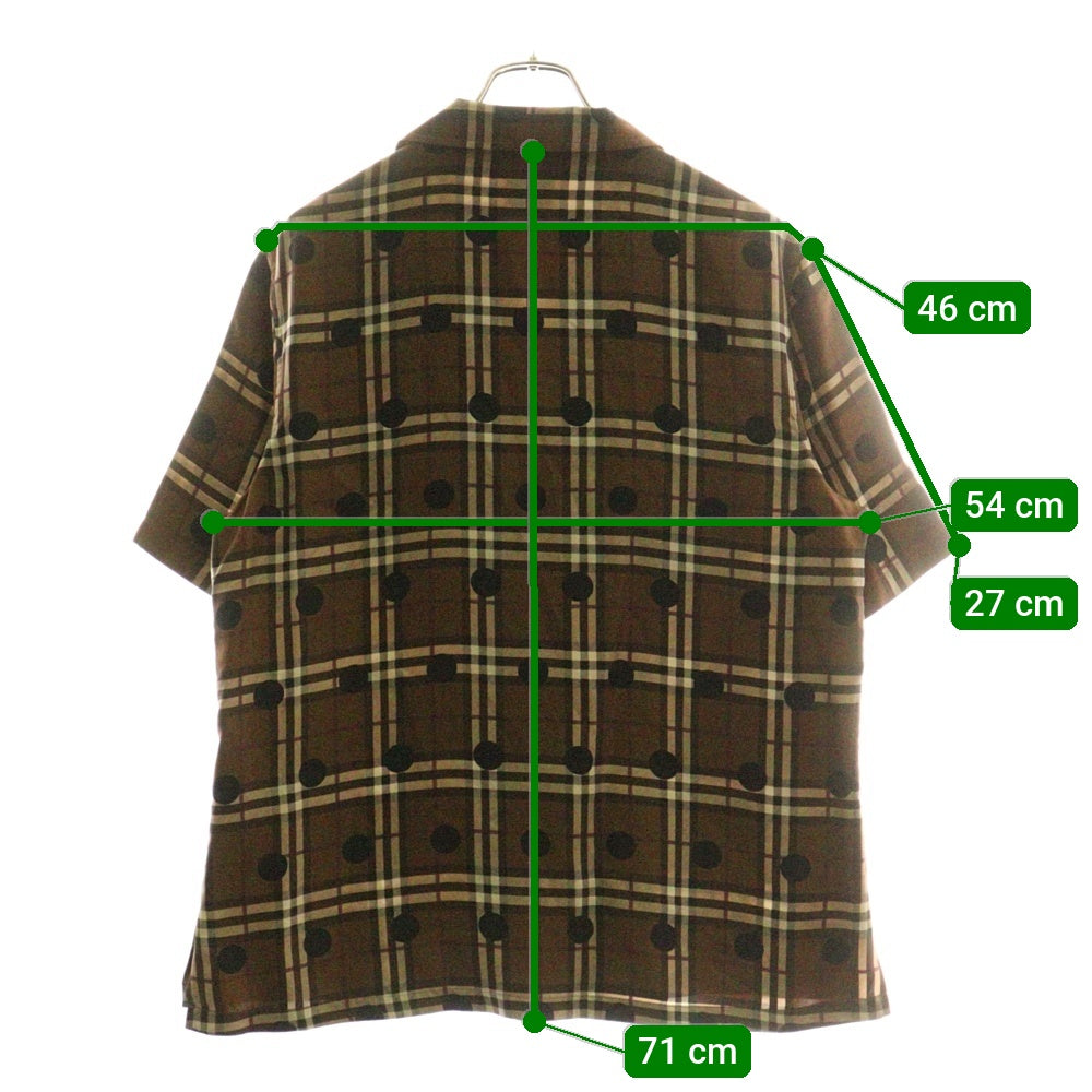 BURBERRY(バーバリー) ノヴァチェック ドット柄 半袖シャツ ブラウン 8067796