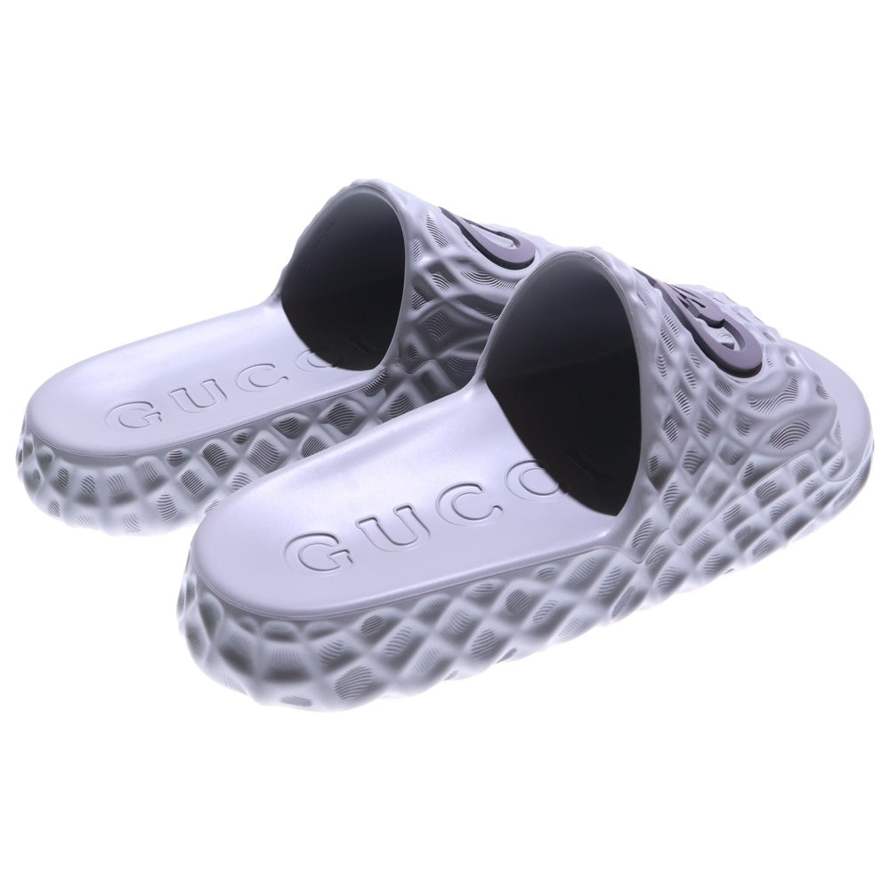 GUCCI(グッチ) インターロッキングG ラバーサンダル フラットサンダル グレー 770801