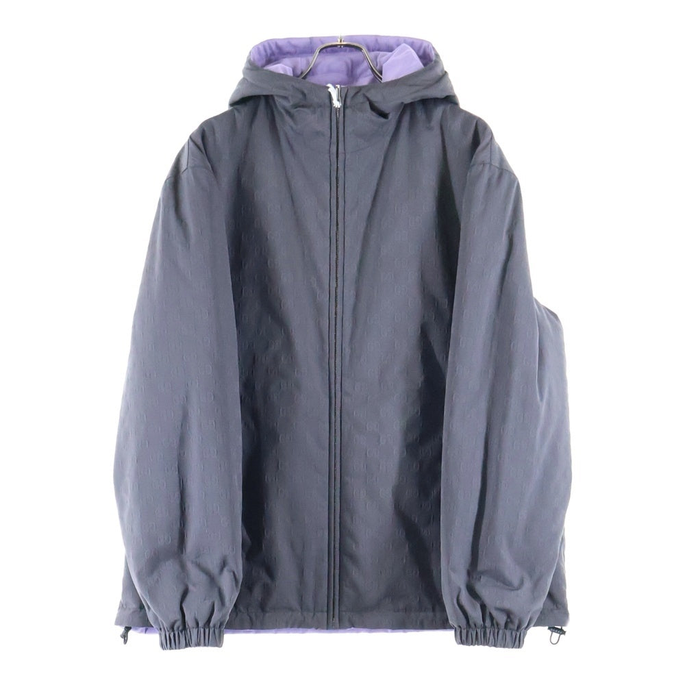 GUCCI(グッチ) GGナイロン リバーシブルジャケット ブルゾン グレー/パープル 795697
