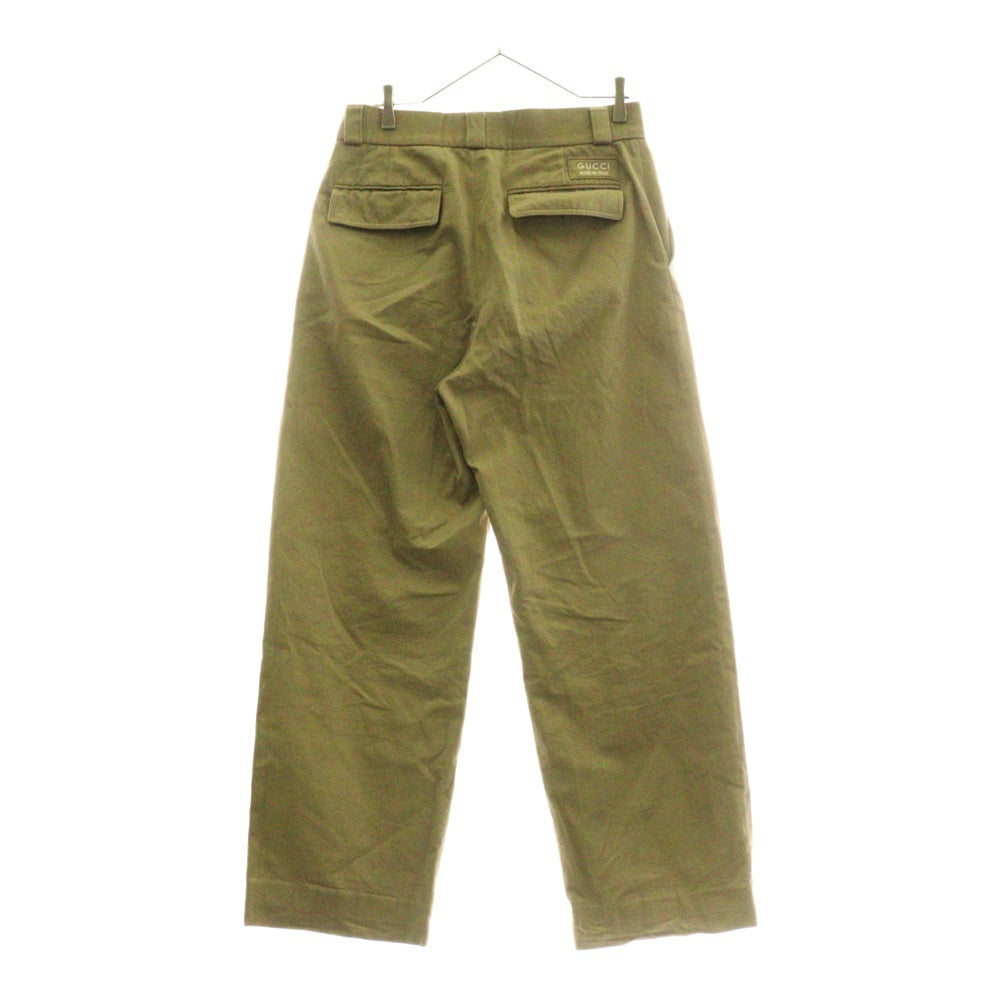 GUCCI(グッチ) ロゴワッペン ワイド カーゴパンツ ベージュ 762309