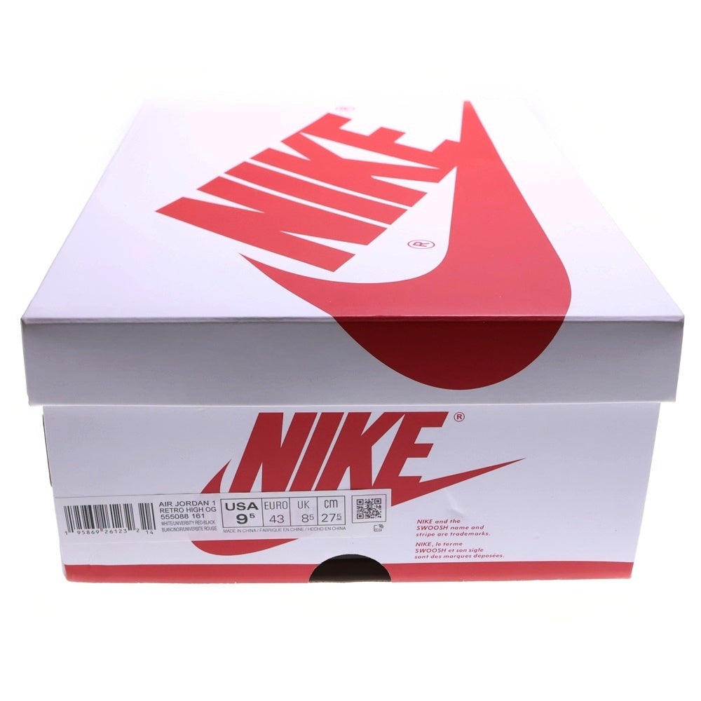NIKE(ナイキ) AIR JORDAN 1 HIGH OG HERITAGE エアジョーダン ヘリテージ ハイカットスニーカー ホワイト/レッド US9.5/27.5cm 555088-161