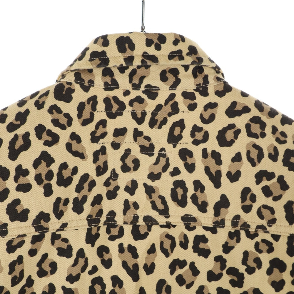 WACKO MARIA(ワコマリア) ×WRANGLER ×ラングラー レオパード デニムジャケット ジップアップブルゾン ブラウン WS9313