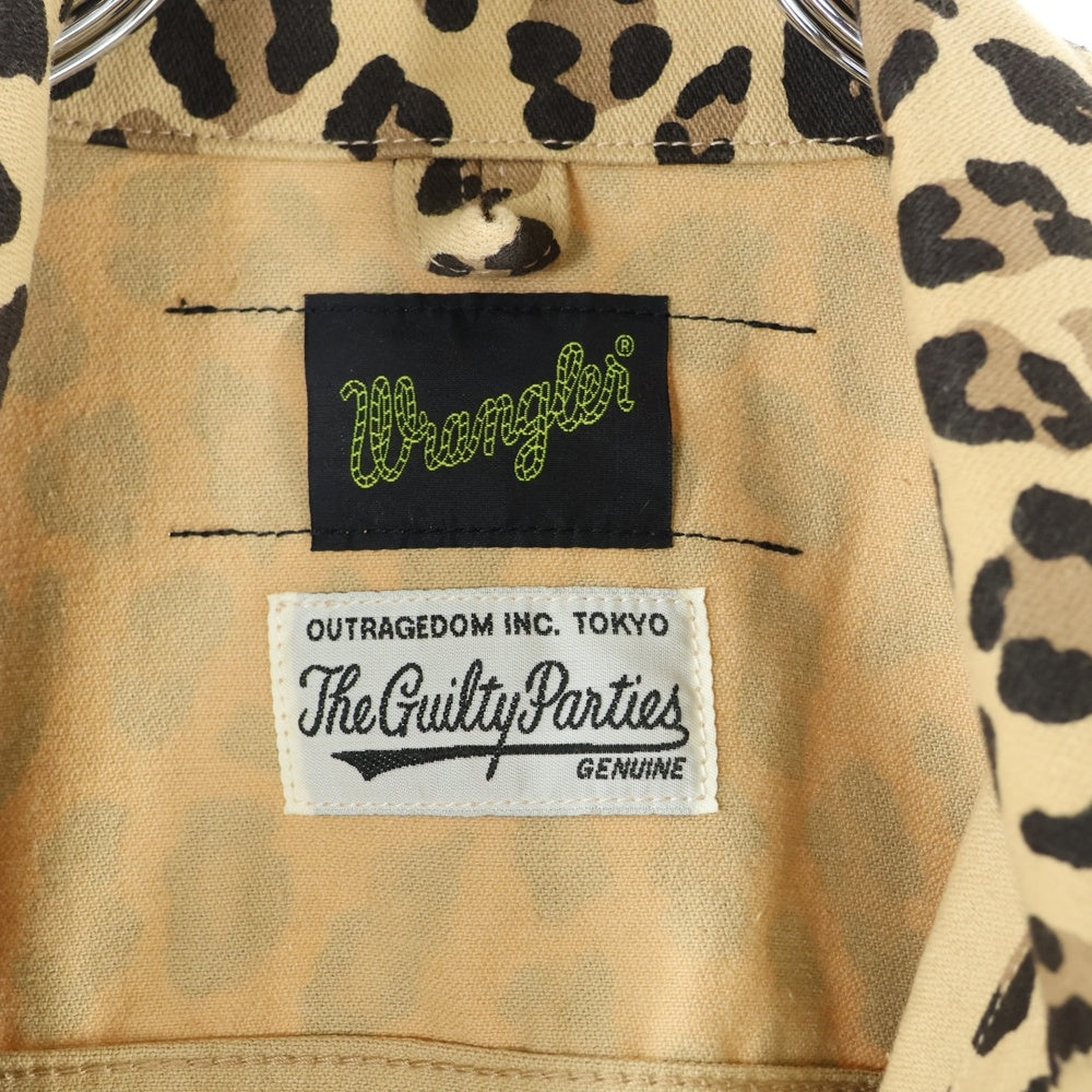 WACKO MARIA(ワコマリア) ×WRANGLER ×ラングラー レオパード デニムジャケット ジップアップブルゾン ブラウン WS9313