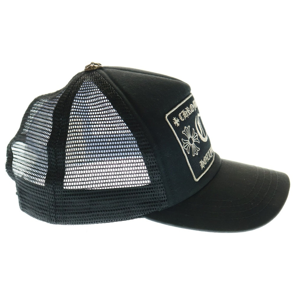 CHROME HEARTS(クロムハーツ) TRUCKER CAP トラッカーキャップ CH刺繍パッチクロスボール付メッシュ帽子 ブラック