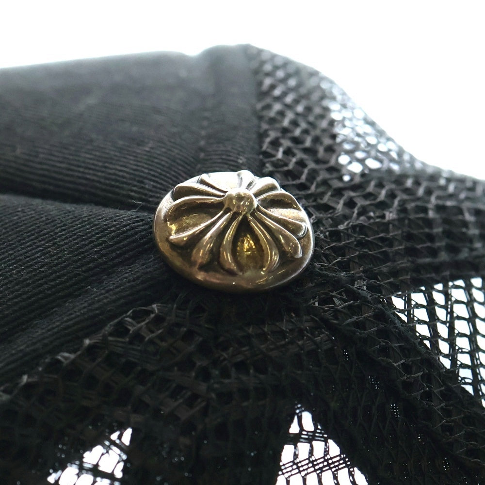 CHROME HEARTS(クロムハーツ) TRUCKER CAP トラッカーキャップ CH刺繍パッチクロスボール付メッシュ帽子 ブラック