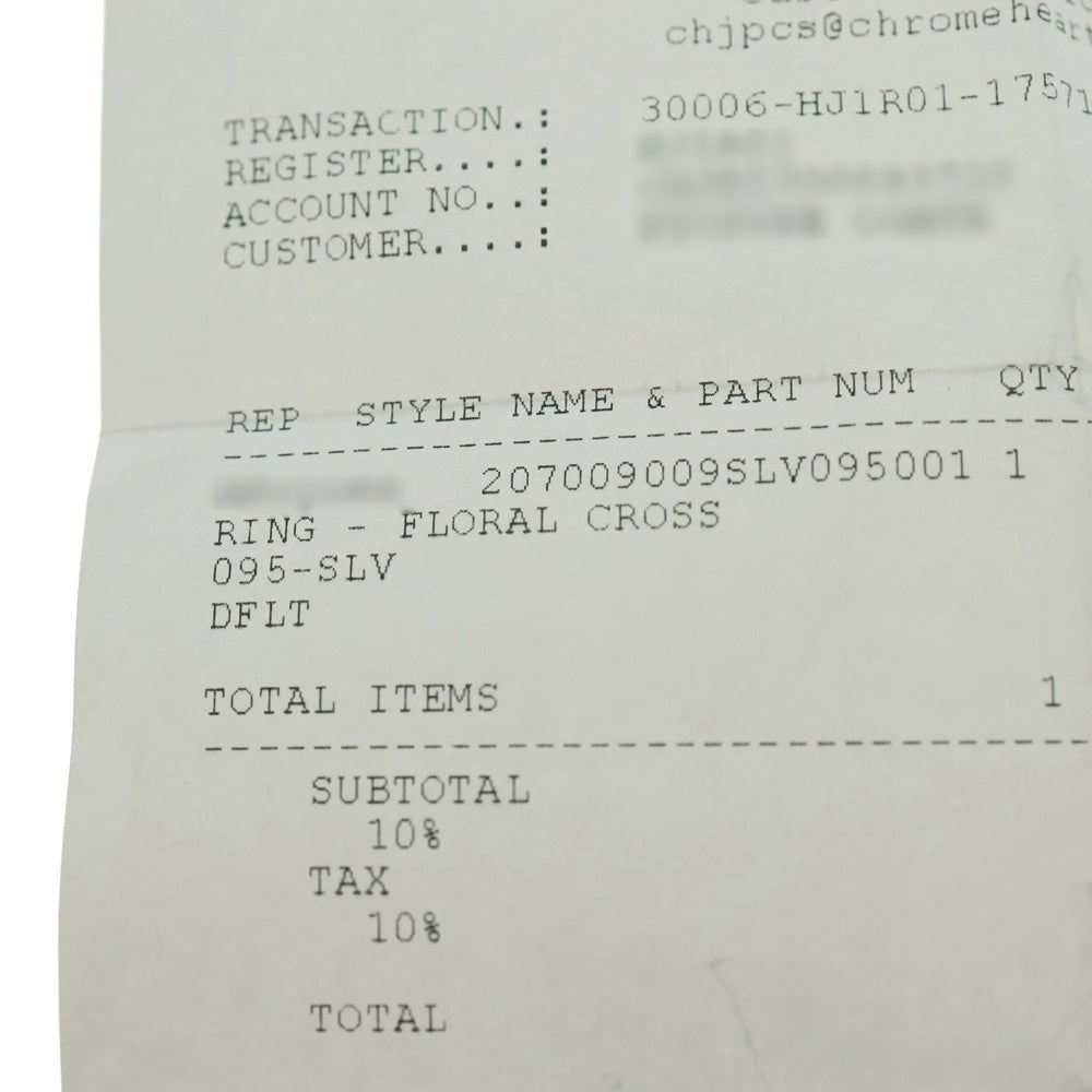 CHROME HEARTS(クロムハーツ) BABY CLASSIC ベイビークラシックフローラルクロスリング シルバー BCA338