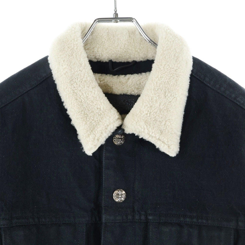 CHROME HEARTS(クロムハーツ) MOTORBREATH ムートンライナー ボアデニムジャケット ブラック