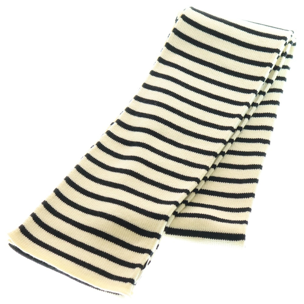 SAINT LAURENT PARIS(サンローランパリ) 15AW コットンウールボーダーマフラー 392961 Y1JC1