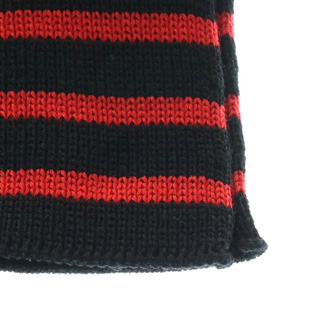 SAINT LAURENT PARIS(サンローランパリ) 15AW コットンウールボーダーマフラー 392961 Y1JC1