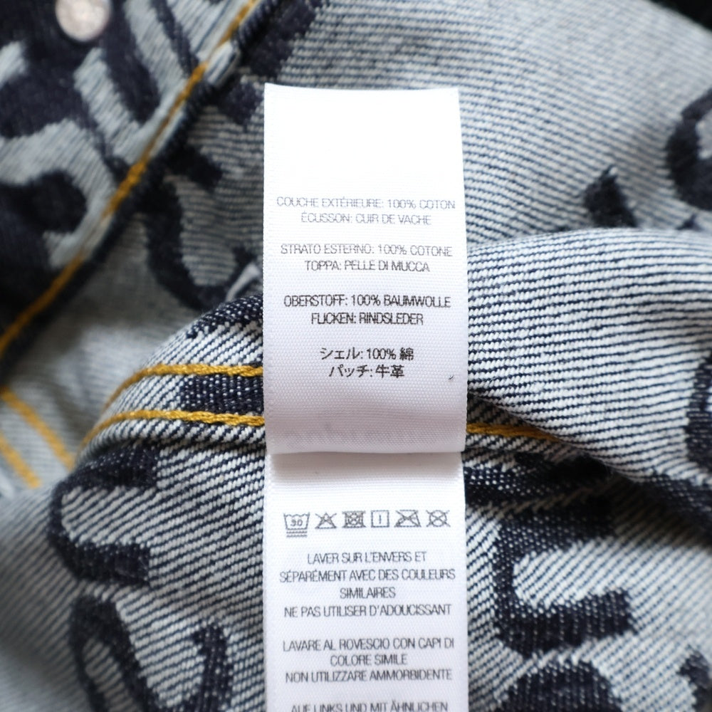 SUPREME(シュプリーム) Jacquard Logos Denim Trucker Jacket ジャガード ロゴ デニム トラッカージャケット インディゴ