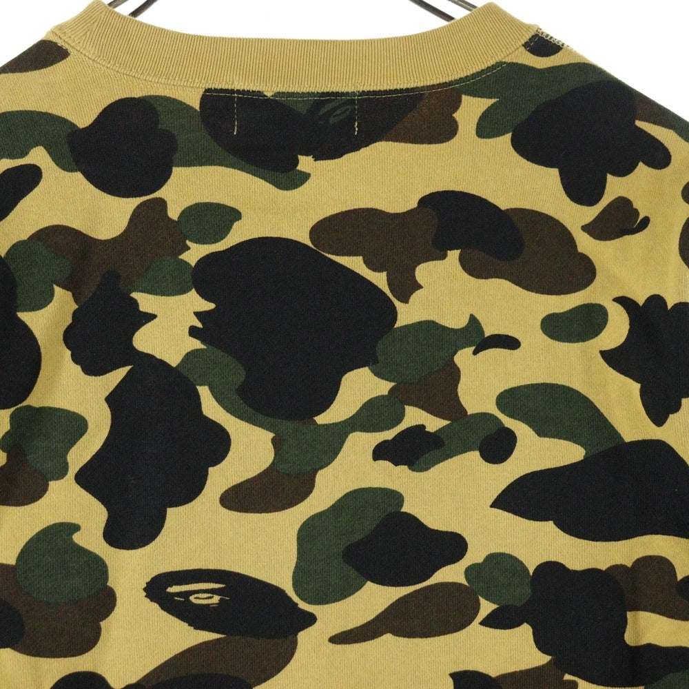 BAPE BY A BATHING APE(ベイプ ア ベイシング エイプ) Camo Shark Crew Sweatshirt シャークプリント カモフラ クルーネックスウェット トレーナー イエロー 001SWK801010M