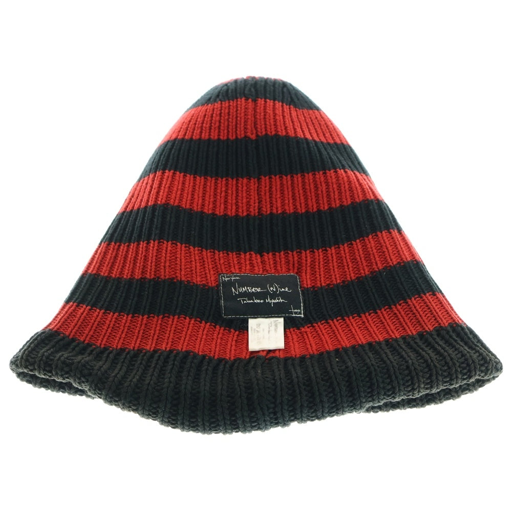 NUMBER (N)INE(ナンバーナイン) 03AW カート期 バルーンニットニットキャップ ニット帽 ブラック/レッド