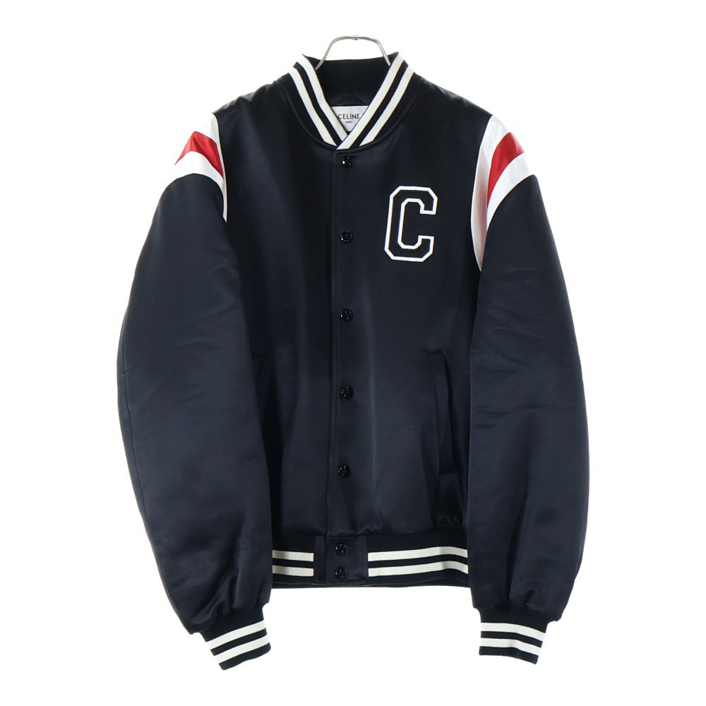 CELINE(セリーヌ) Cパッチ サテン ボンバージャケット ブルゾン ブラック 2W867532T