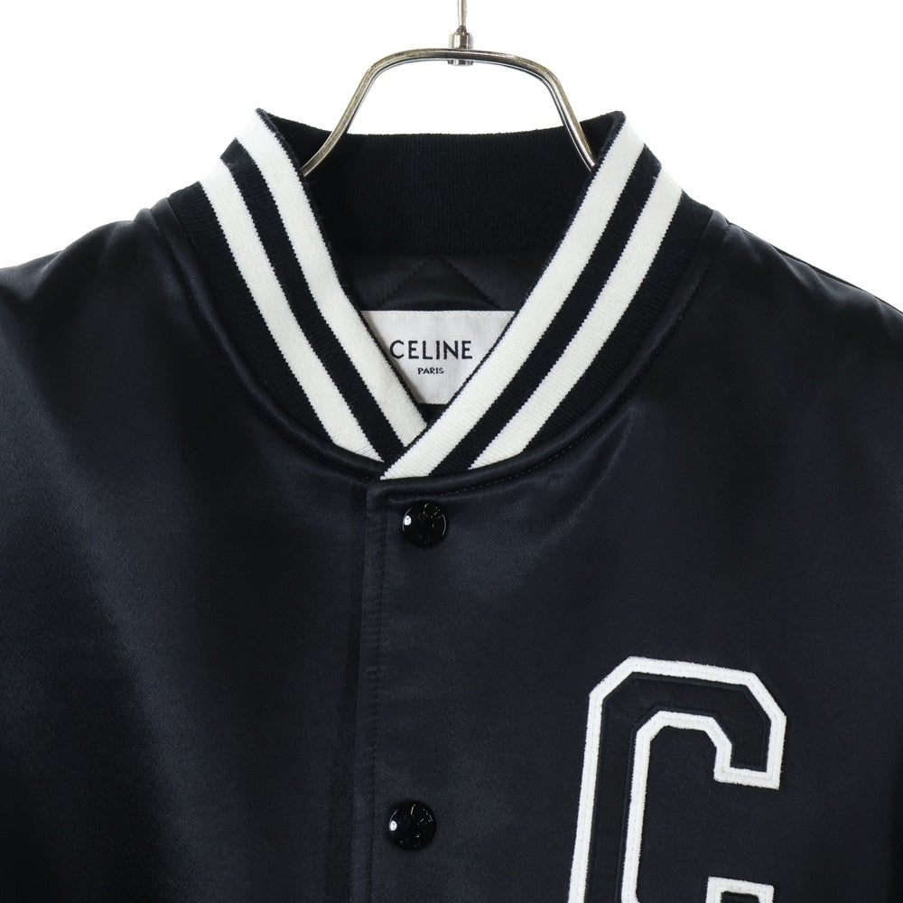 CELINE(セリーヌ) Cパッチ サテン ボンバージャケット ブルゾン ブラック 2W867532T