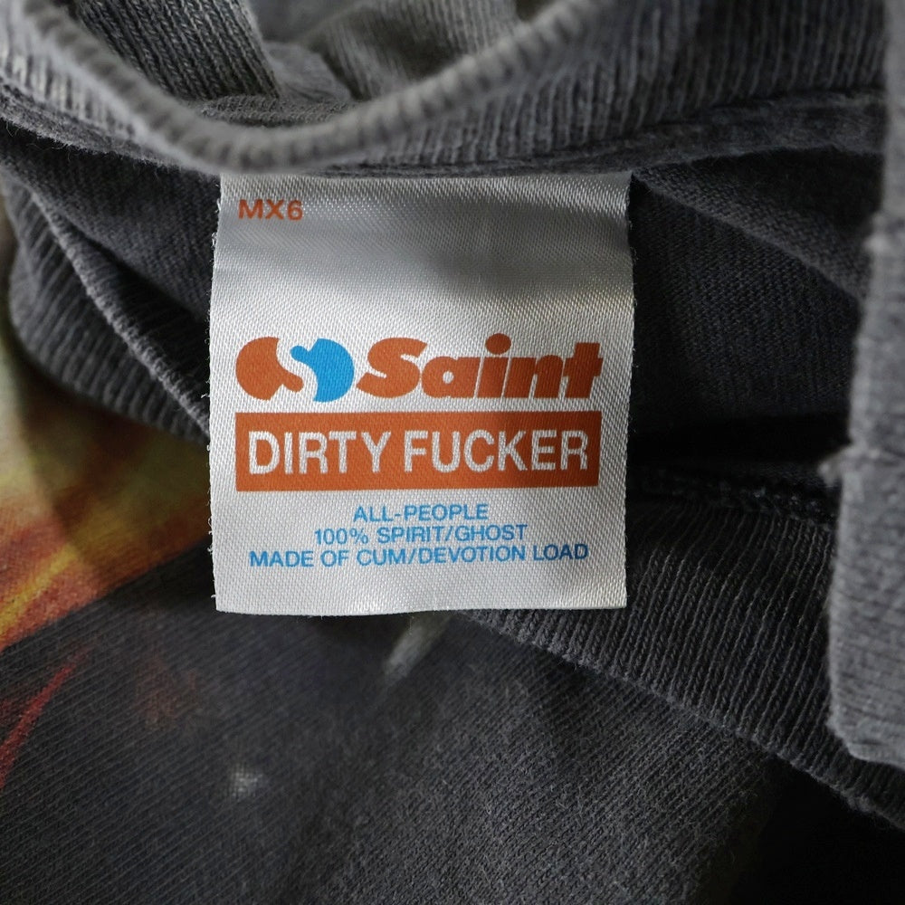 SAINT MICHAEL(セントマイケル) 25SS TEE DEVIL DADDY プリントデザイン 半袖Tシャツ カットソー グレー SM-HR8-0000-002