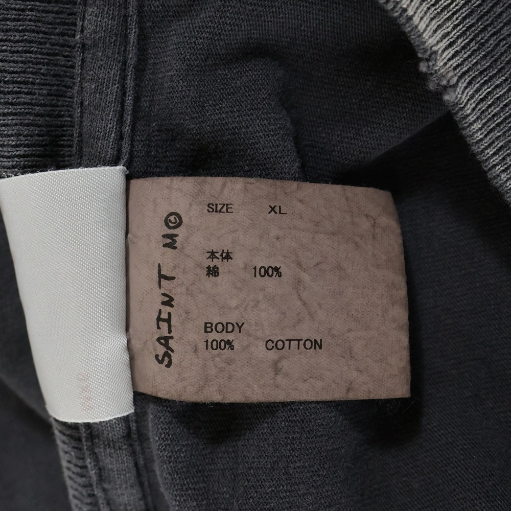 SAINT MICHAEL(セントマイケル) 25SS JESUS S/S TEE ジーザスプリントクルーネック半袖Tシャツカットソー グレー SM-HR8-0000-016