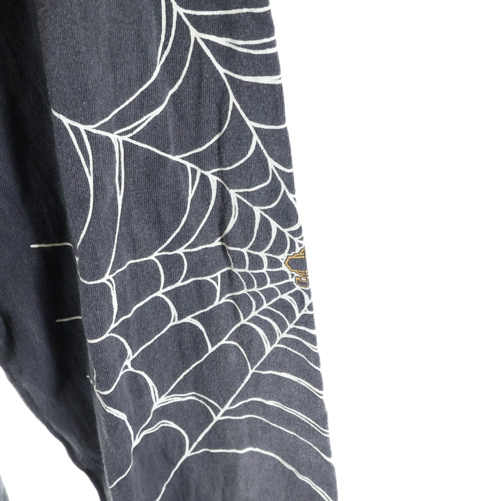 SAINT MICHAEL(セントマイケル) 25SS TEFRON DISCO INSANITY ML LS TEE ロゴプリントTシャツ 長袖カットソー チャコールグレー SM-HR8-0000-C41