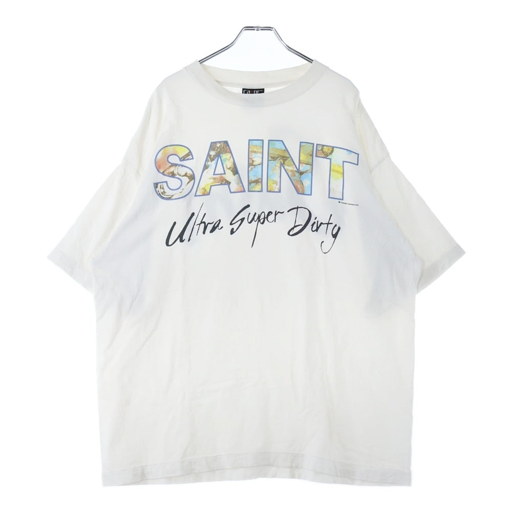 SAINT MICHAEL(セントマイケル) 25SS SUPER DIRTY プリントデザイン 半袖Tシャツ カットソー ホワイト SM-HR8-0000-025