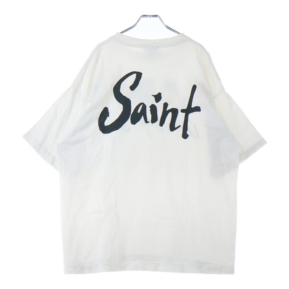 SAINT MICHAEL(セントマイケル) 25SS SUPER DIRTY プリントデザイン 半袖Tシャツ カットソー ホワイト SM-HR8-0000-025