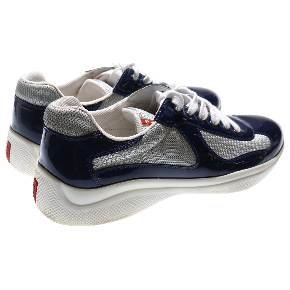 PRADA SPORT(プラダ スポーツ) アメリカズカップ パテントレザー テクニカルメッシュ ローカットスニーカー ネイビー/ホワイト 4E3400
