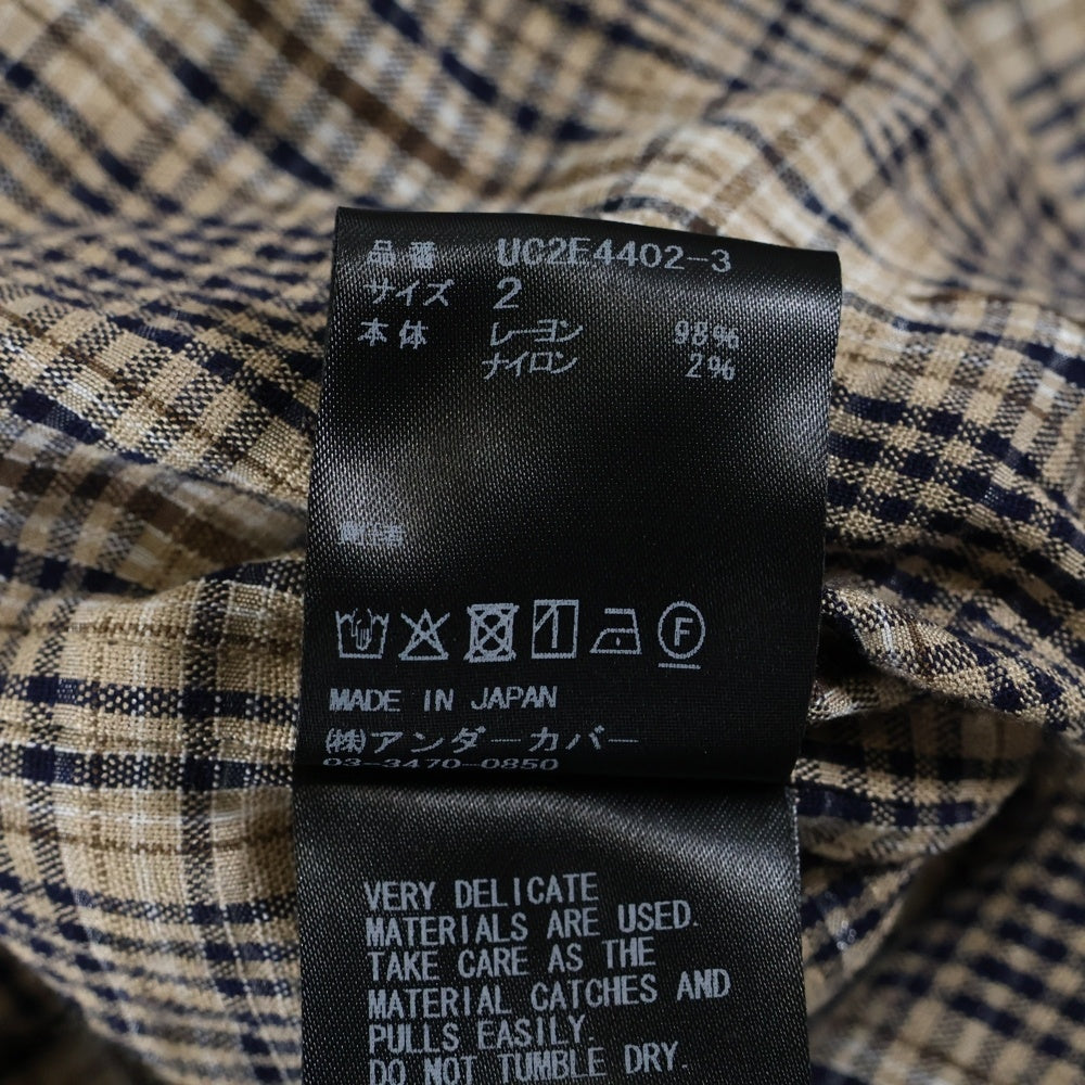 UNDERCOVER(アンダーカバー) 25AW レーヨンプルオーバーチェックシャツ ブラウン UC2E4402-3