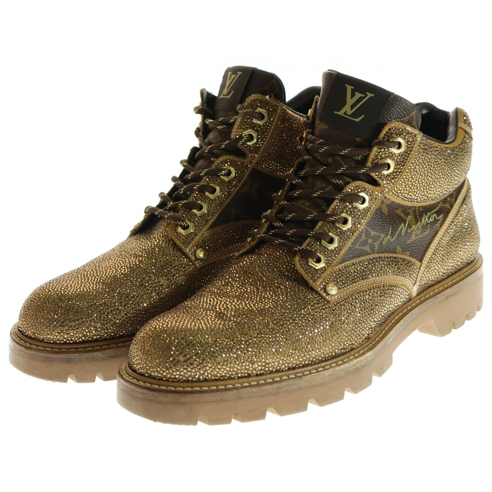 LOUIS VUITTON(ルイヴィトン) オーベルカンフ スワロフスキー ハイカットスニーカー ブラウン