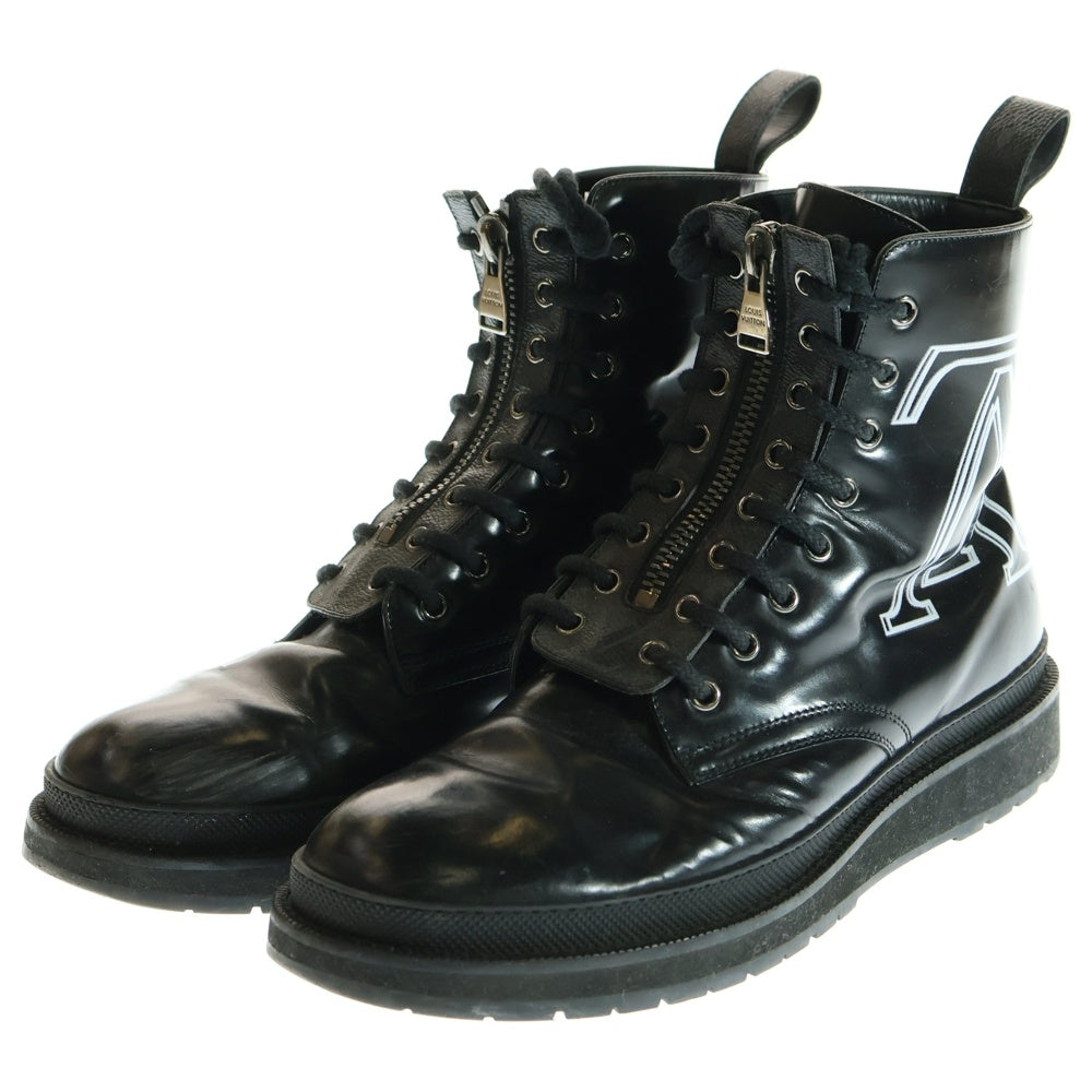 LOUIS VUITTON(ルイヴィトン) シグネチャーロゴ フロントロゴ アンクルブーツ ブラック