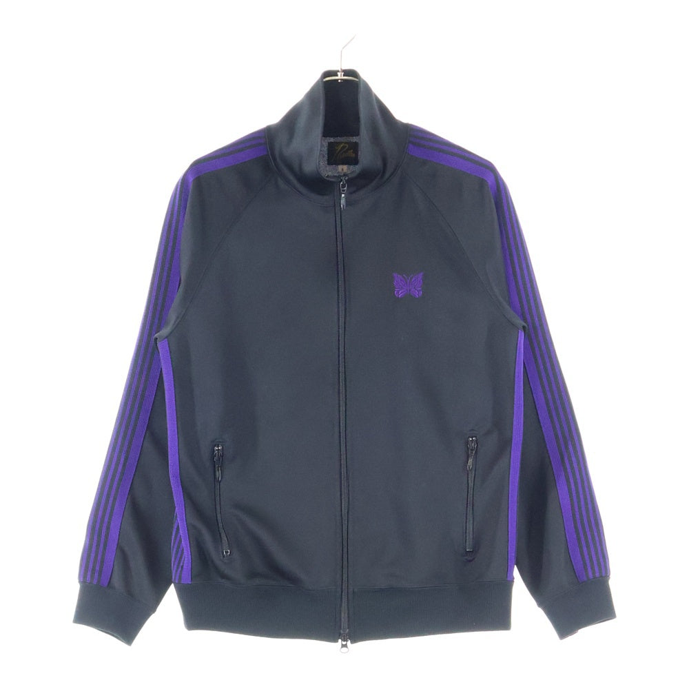 Needles(ニードルス) パピヨン刺繍 アームライン トラックジャケット スウェット ブラック LQ385