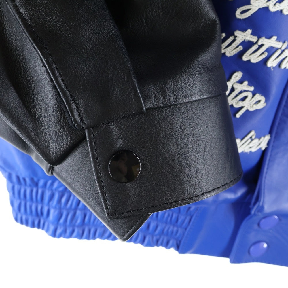 SAINT MICHAEL(セントマイケル) 23AW HOLY GRAIL レザーバーシティジャケット スタジャン ブルー SM-A23-0000-C24