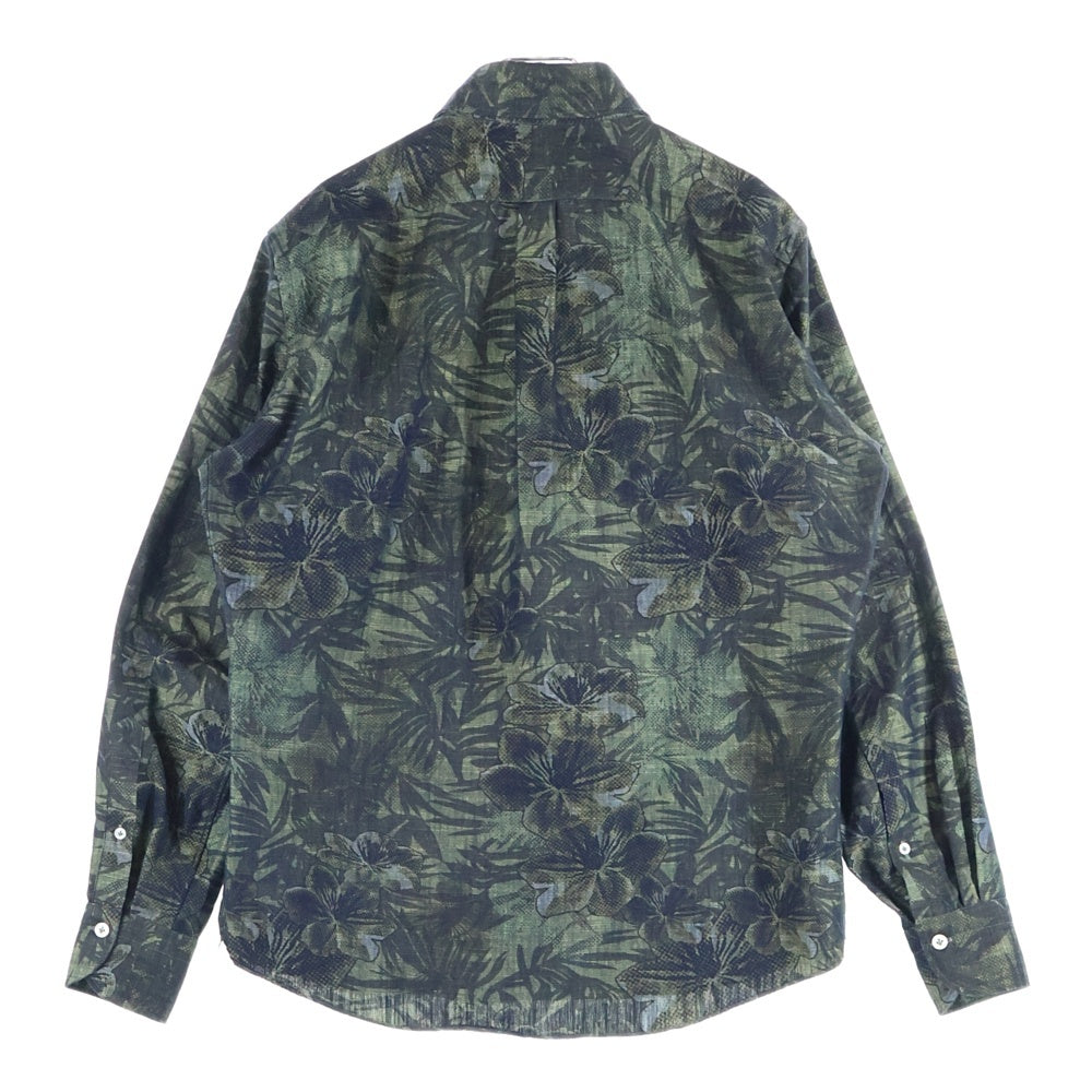 Giannetta(ジャンネット) フラワー総柄 長袖シャツ グリーン